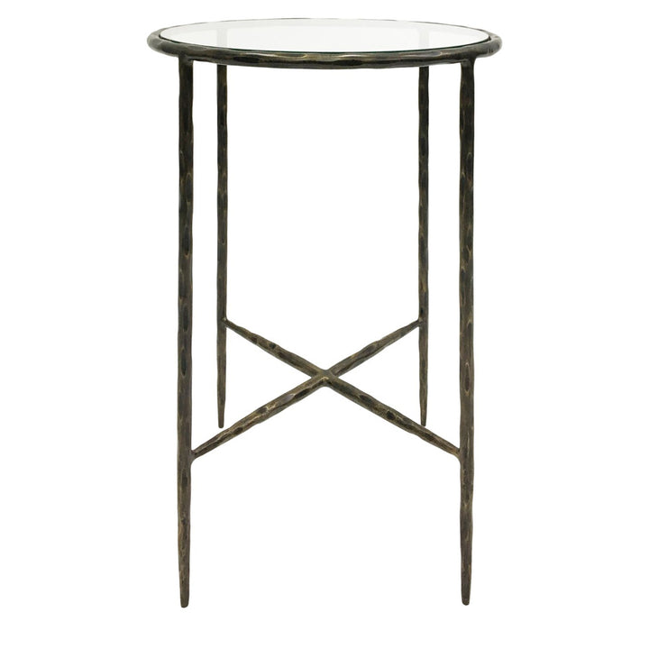Libra Interiors Patterdale Hand Forged Side Table – Dark Bronze Finish