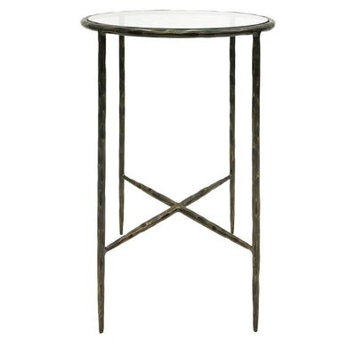 Ferris Hand Forged Side Table – Dark Bronze Finish