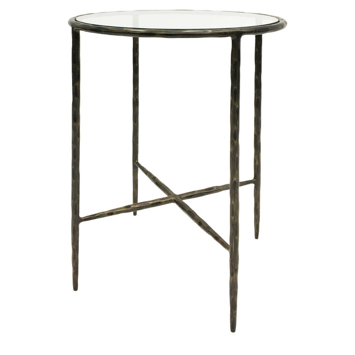 Libra Interiors Patterdale Hand Forged Side Table – Dark Bronze Finish