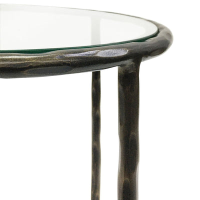 Ferris Hand Forged Side Table – Dark Bronze Finish