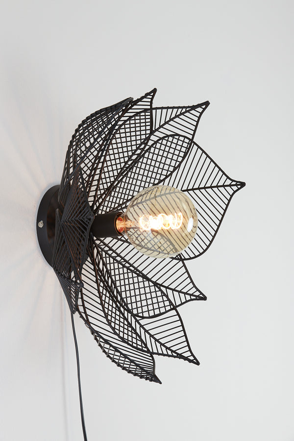 Light & Living Pavas Wall Lamp in Matt Black - Large