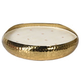 Forest Breeze Medium Candle with Artisan Hammered Golden Metal Holder