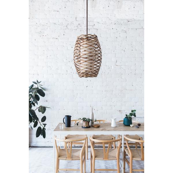 Hudson Valley Lighting Balboa Chandelier in Hand-Worked Iron and Rattan