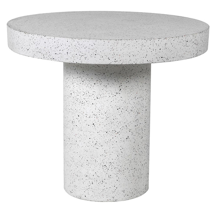 Harlan Round Dining Table in White Terrazzo