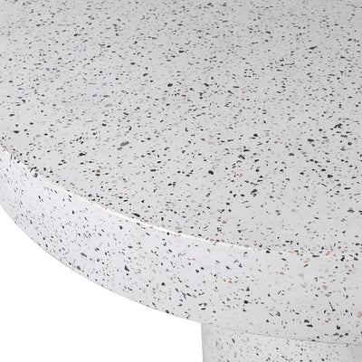 Harlan Round Dining Table in White Terrazzo