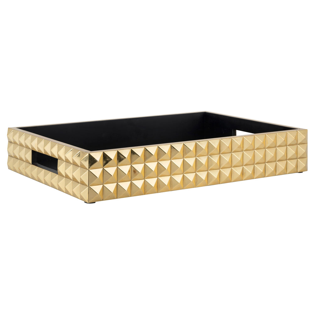 Richmond Interiors Carrell Tray with Golden Brass Finish