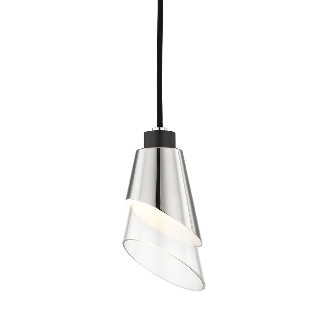 Hudson Valley Lighting Angie Pendant with Polished Steel and Glass