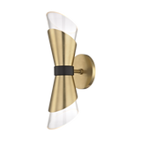 Hudson Valley Lighting Angie Wall Sconce in Warm Brass Finish Steel and Glass