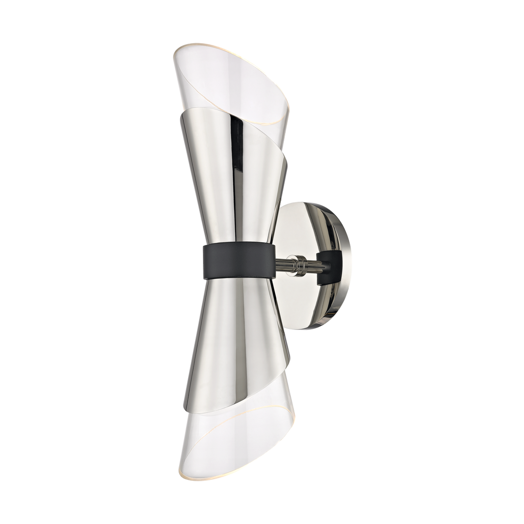 Hudson Valley Lighting Angie Wall Sconce in Warm Steel and Glass