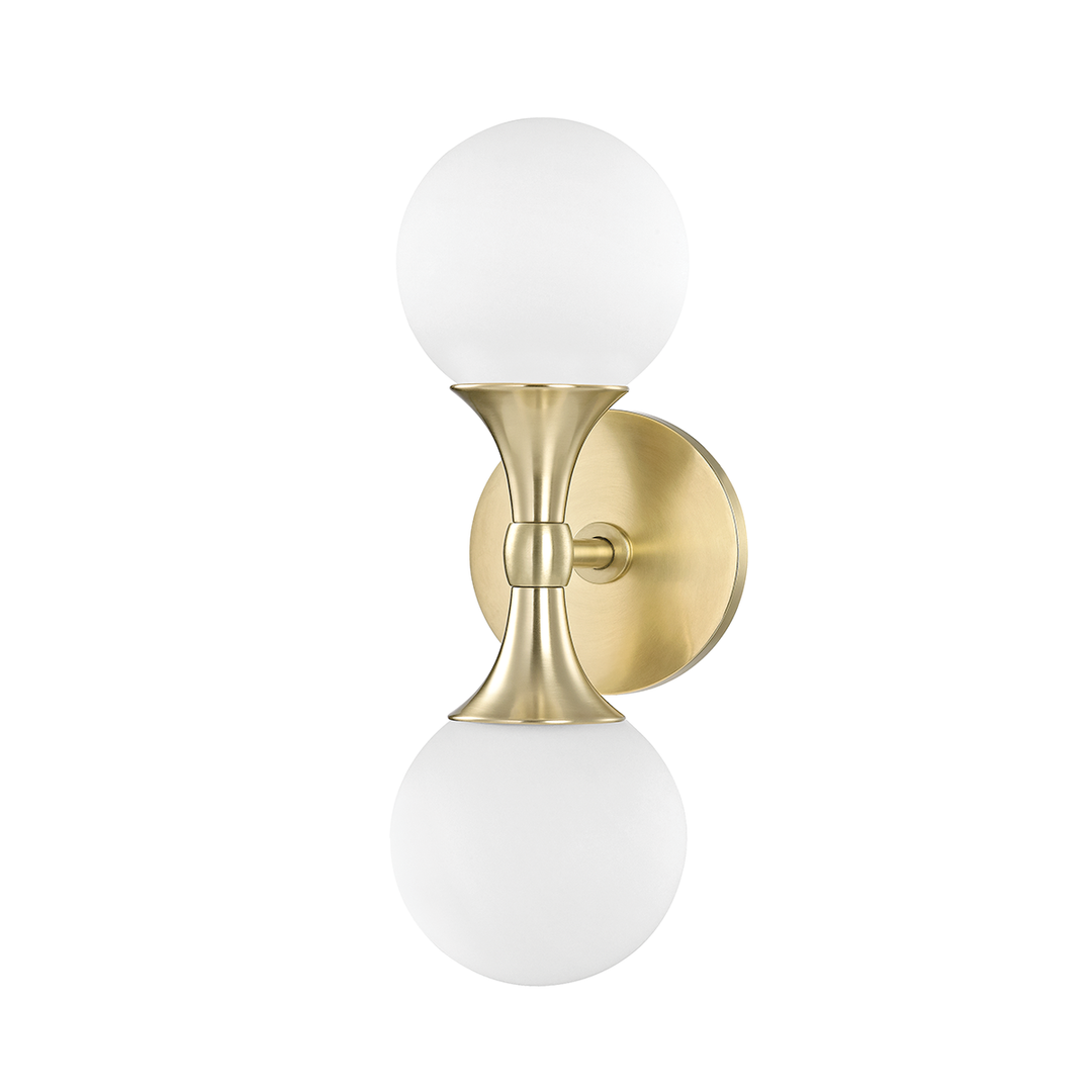 Hudson Valley Lighting Astoria Wall Sconce in Brass with Two Lights