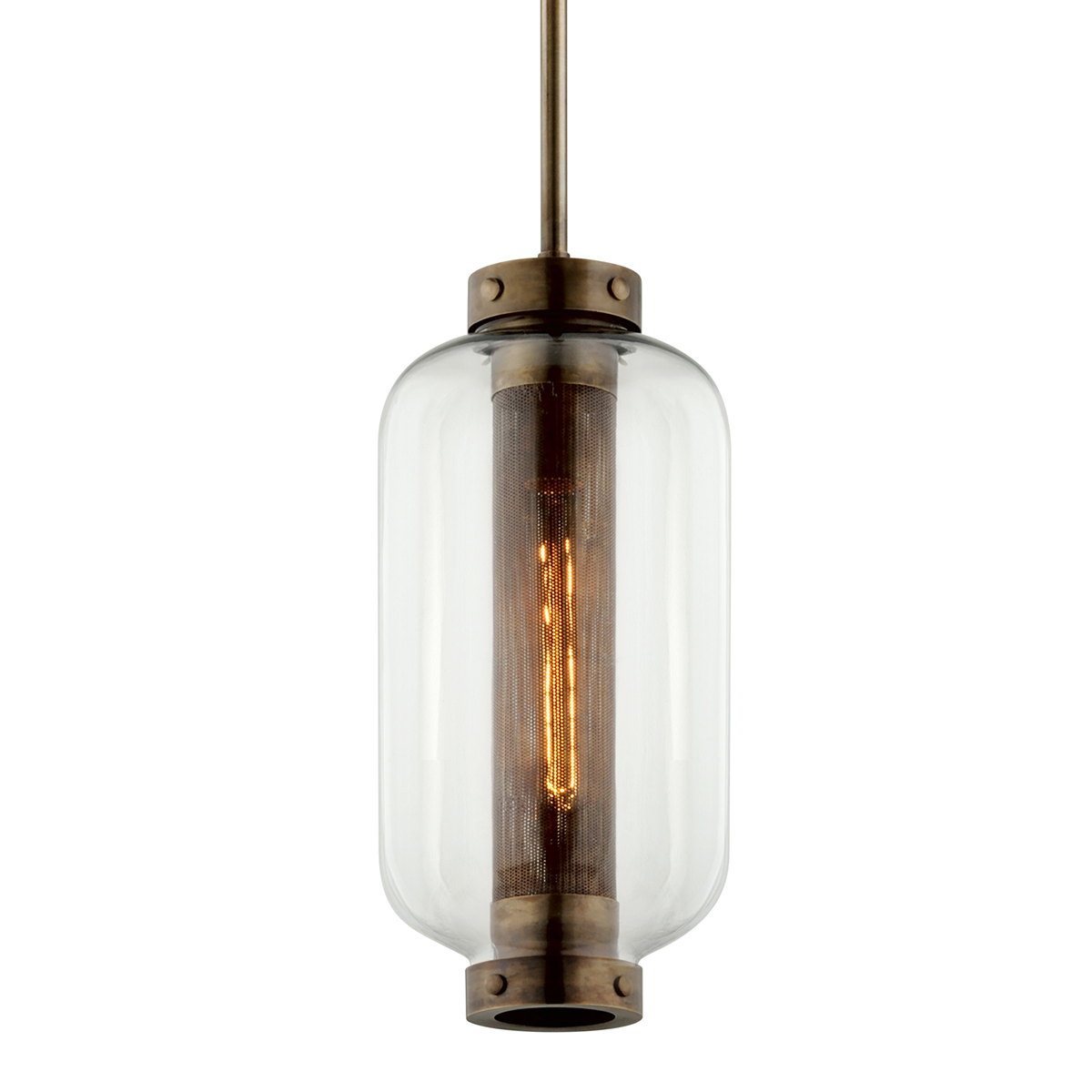 Hudson Valley Lighting Atwater Hanging Pendant with Brass and Glass