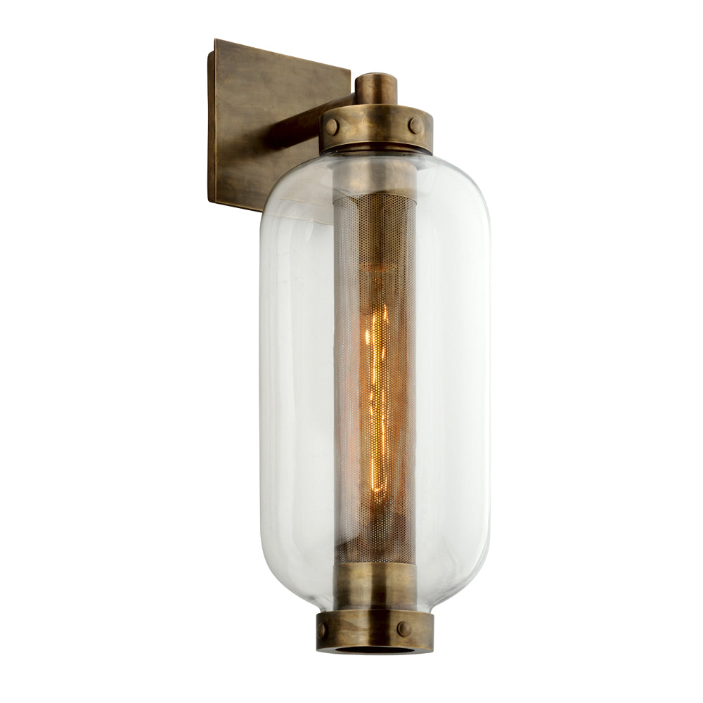 Hudson Valley Lighting Atwater Large Wall Sconce in Solid Brass and Glass