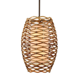 Hudson Valley Lighting Balboa Chandelier in Hand-Worked Iron and Rattan