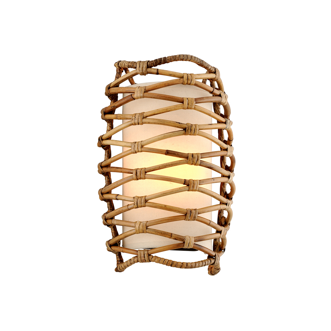 Hudson Valley Lighting Balboa Wall Sconce with Hand-Worked Iron and Rattan