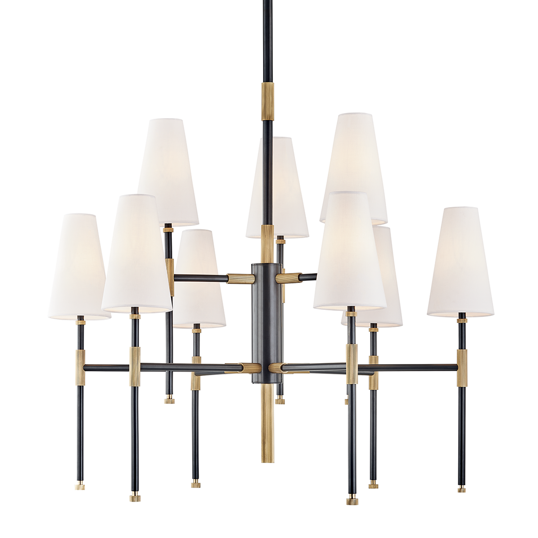 Hudson Valley Lighting Bowery Chandelier with Brass and Nine Lights