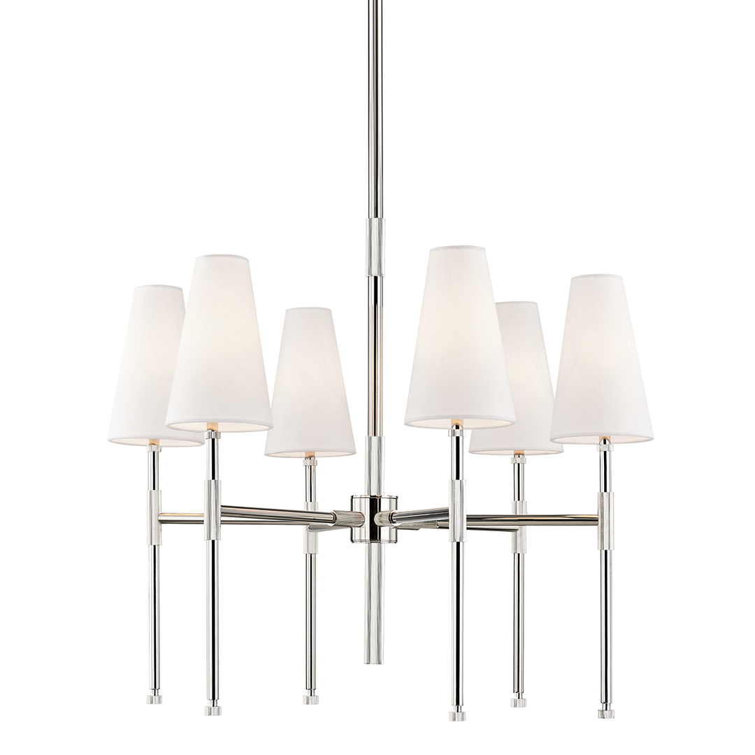 Hudson Valley Lighting Bowery Chandelier with Polished Steel and Six Lights
