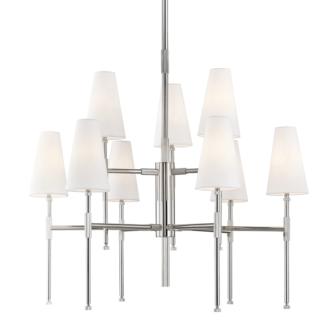 Hudson Valley Lighting Bowery Chandelier with Polished Steel and Nine Lights