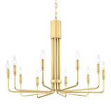 Hudson Valley Lighting Brigitte Large Pendant Light in Brass Coloured Steel