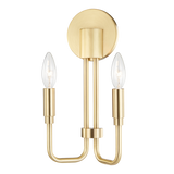 Hudson Valley Lighting Brigitte Wall Sconce in Gold Coloured Steel