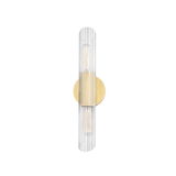 Hudson Valley Lighting Cecily Wall Sconce with Lined Glass and Brass Coloured Fitting