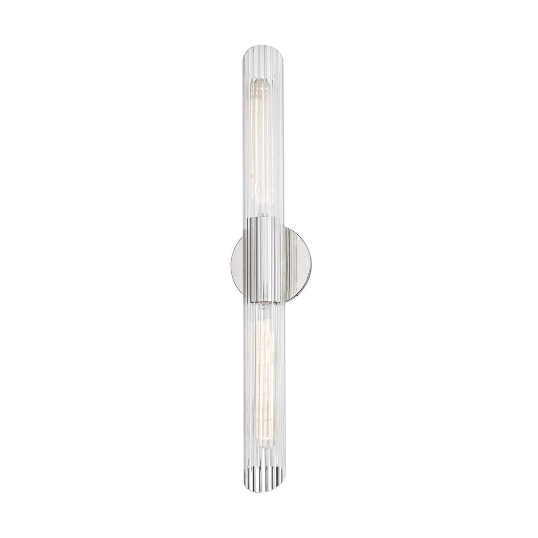 Hudson Valley Lighting Cecily Large Wall Sconce with Lined Glass and Steel Fitting