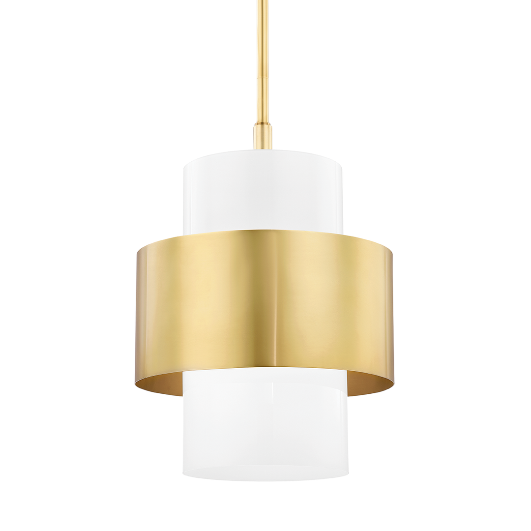 Hudson Valley Lighting Corinth Large Pendant Light with Warm Brass and Glass