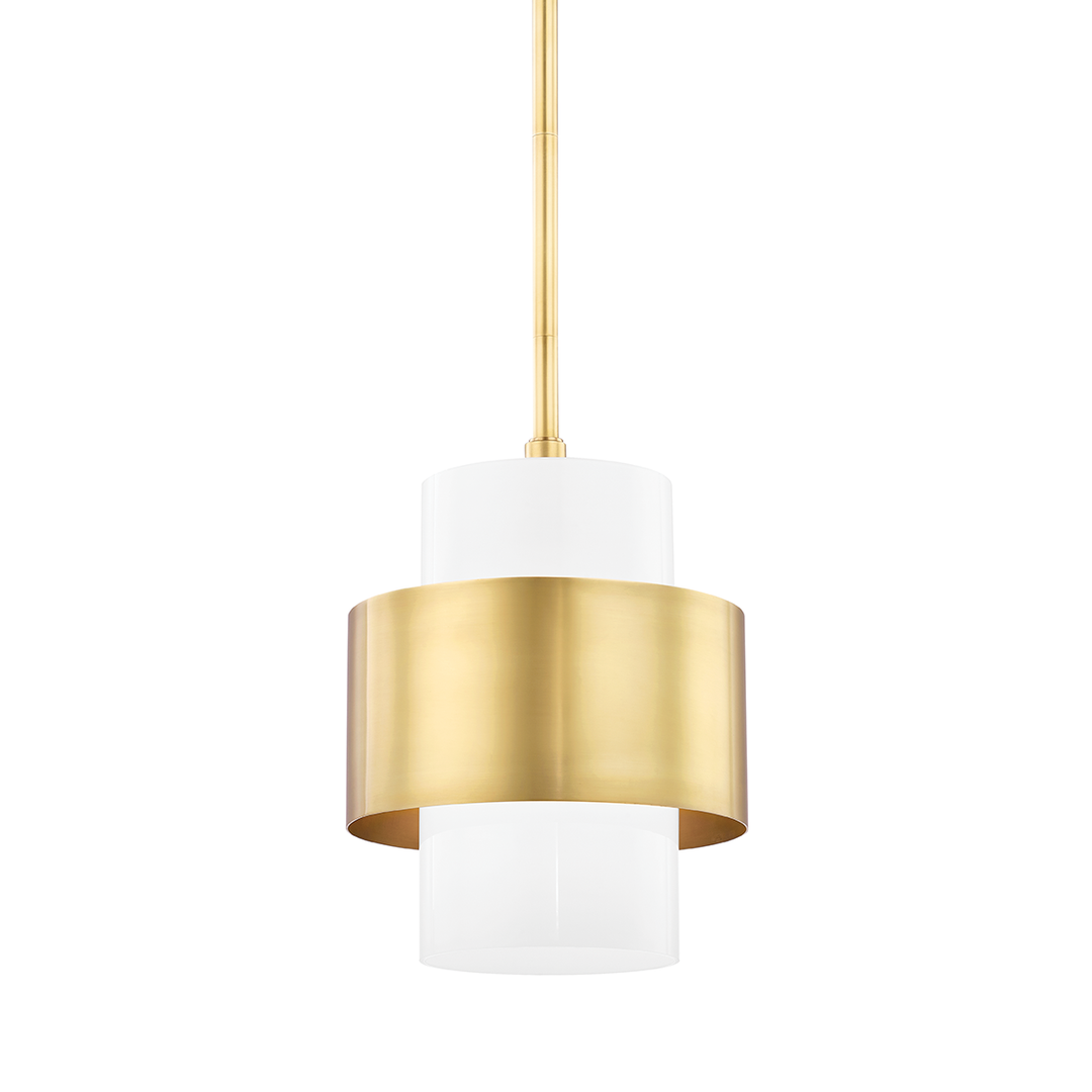 Hudson Valley Lighting Corinth Pendant Light with Warm Brass and Glass