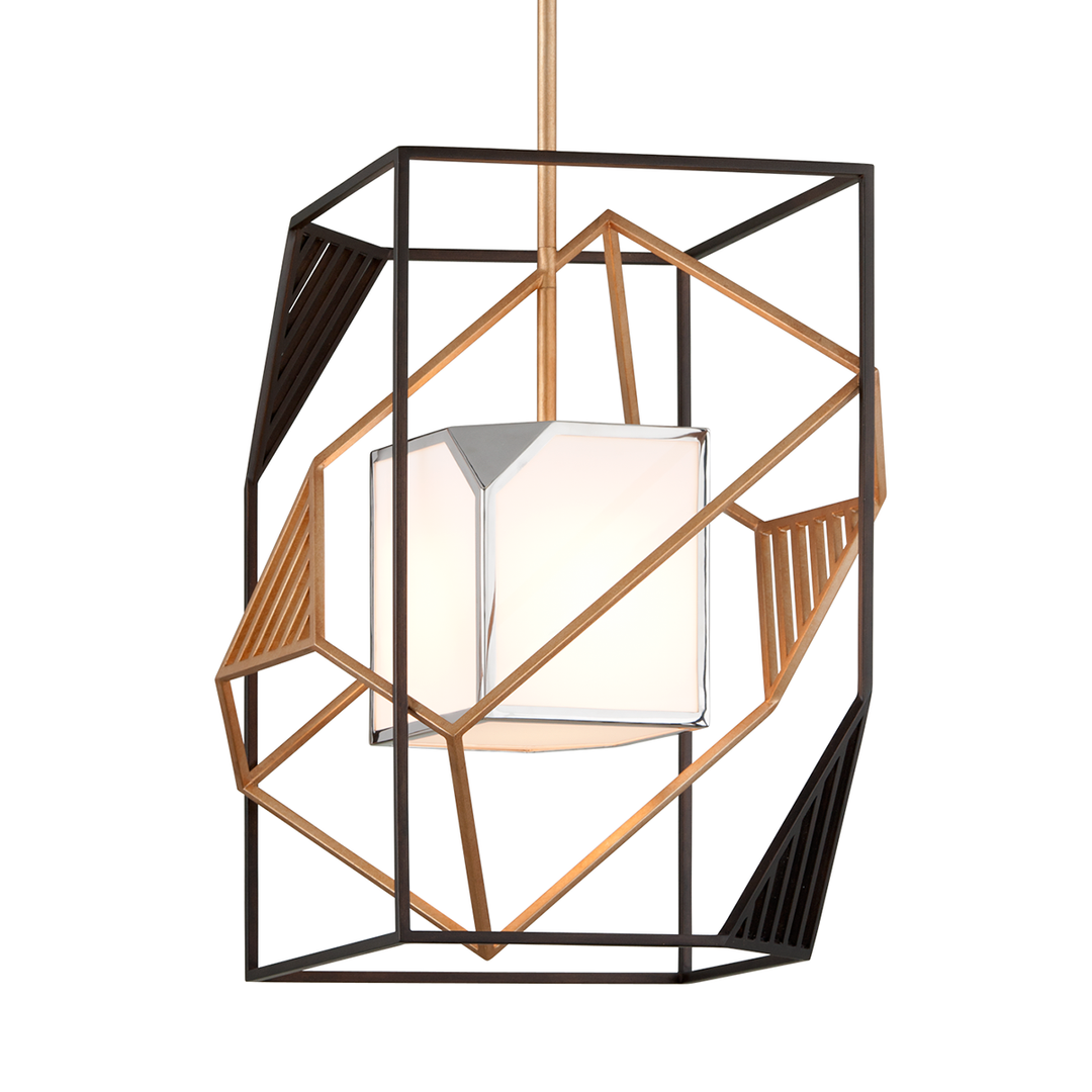 Hudson Valley Lighting Cubist Pendant Light in Hand-Worked Iron