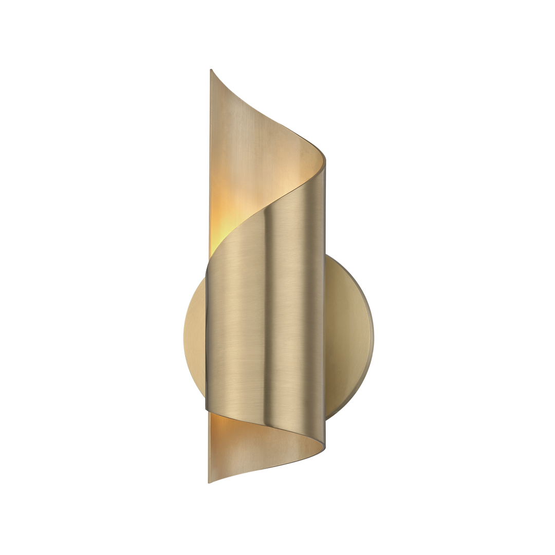 Hudson Valley Lighting Evie Wall Sconce in Warm Brass Coloured Steel