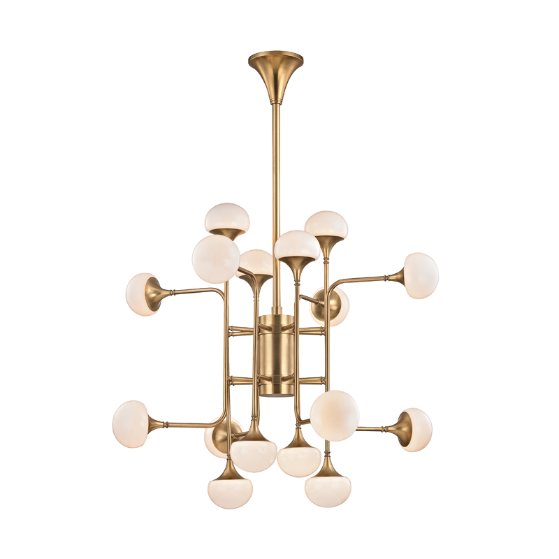 Hudson Valley Lighting Fleming Chandelier with Warm Brass Coloured Steel
