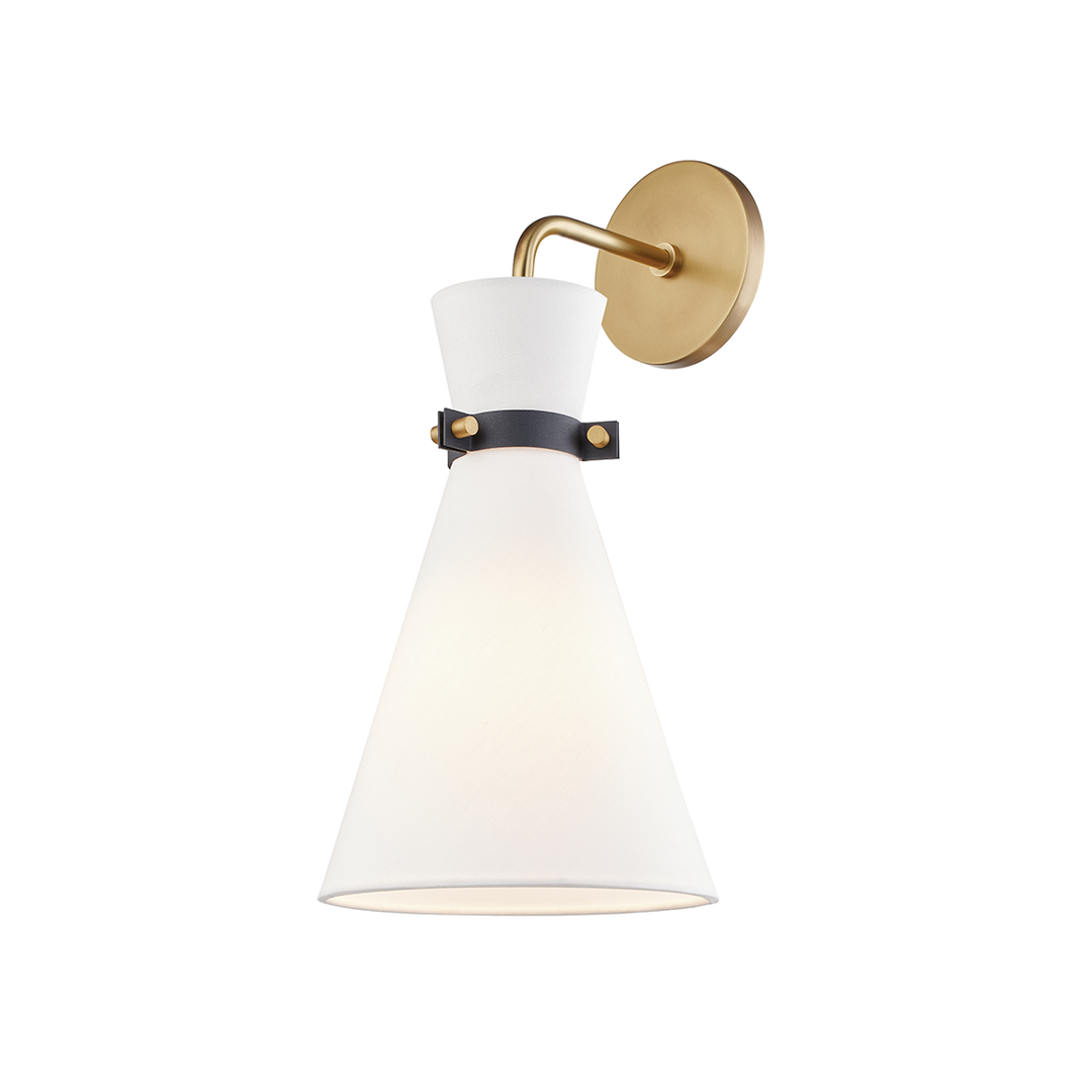 Hudson Valley Lighting Julia Wall Sconce with a White Linen Shade