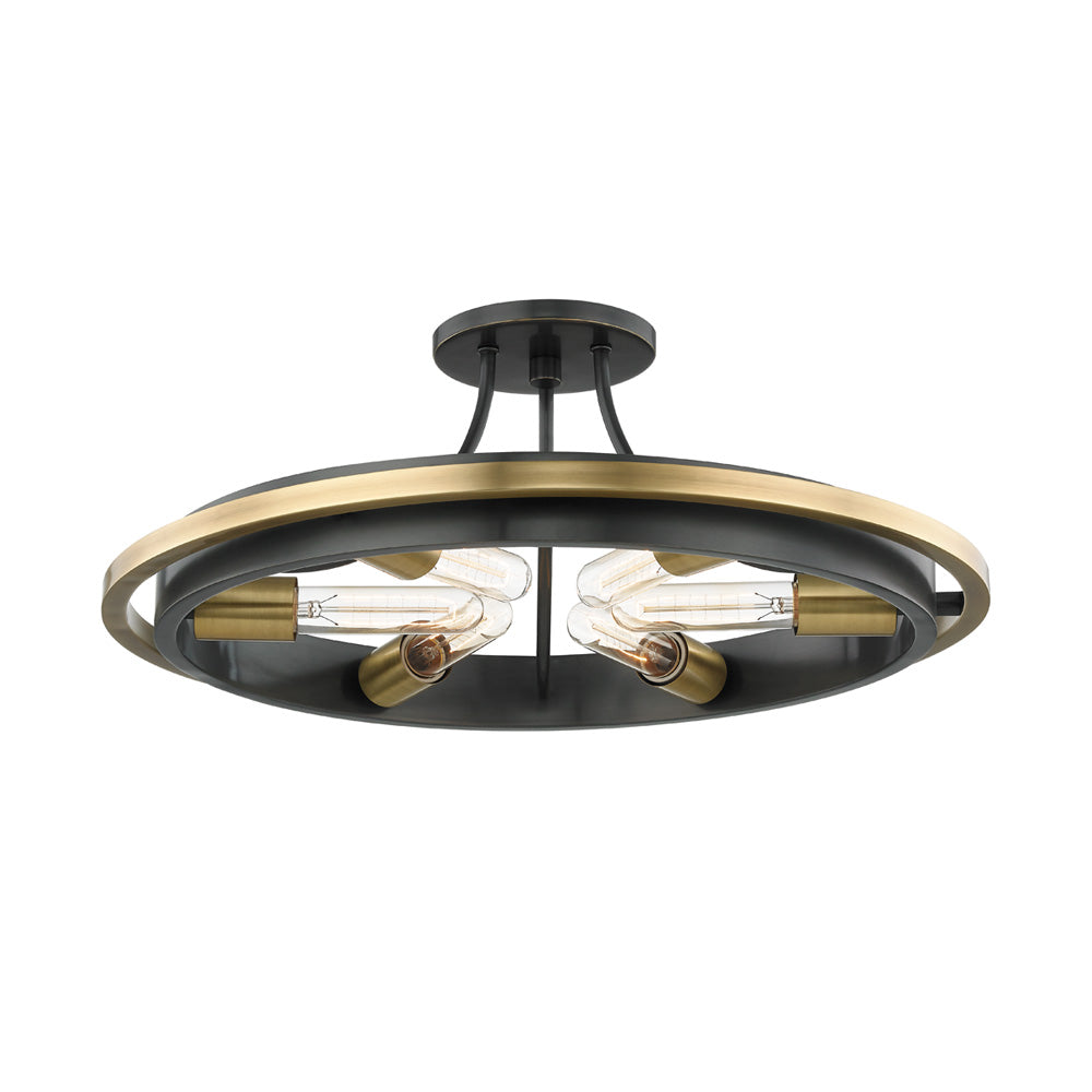 Hudson Valley Lighting Chambers Ceiling Light in Aged Bronze