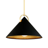 Hudson Valley Lighting Charm Pendant in Black and Gold Leaf – Large
