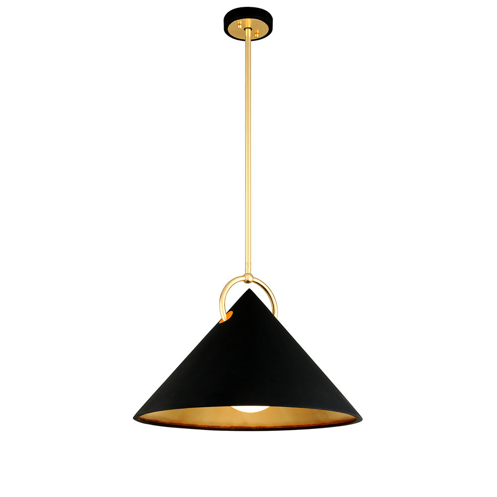 Hudson Valley Lighting Charm Pendant in Black and Gold Leaf – Large