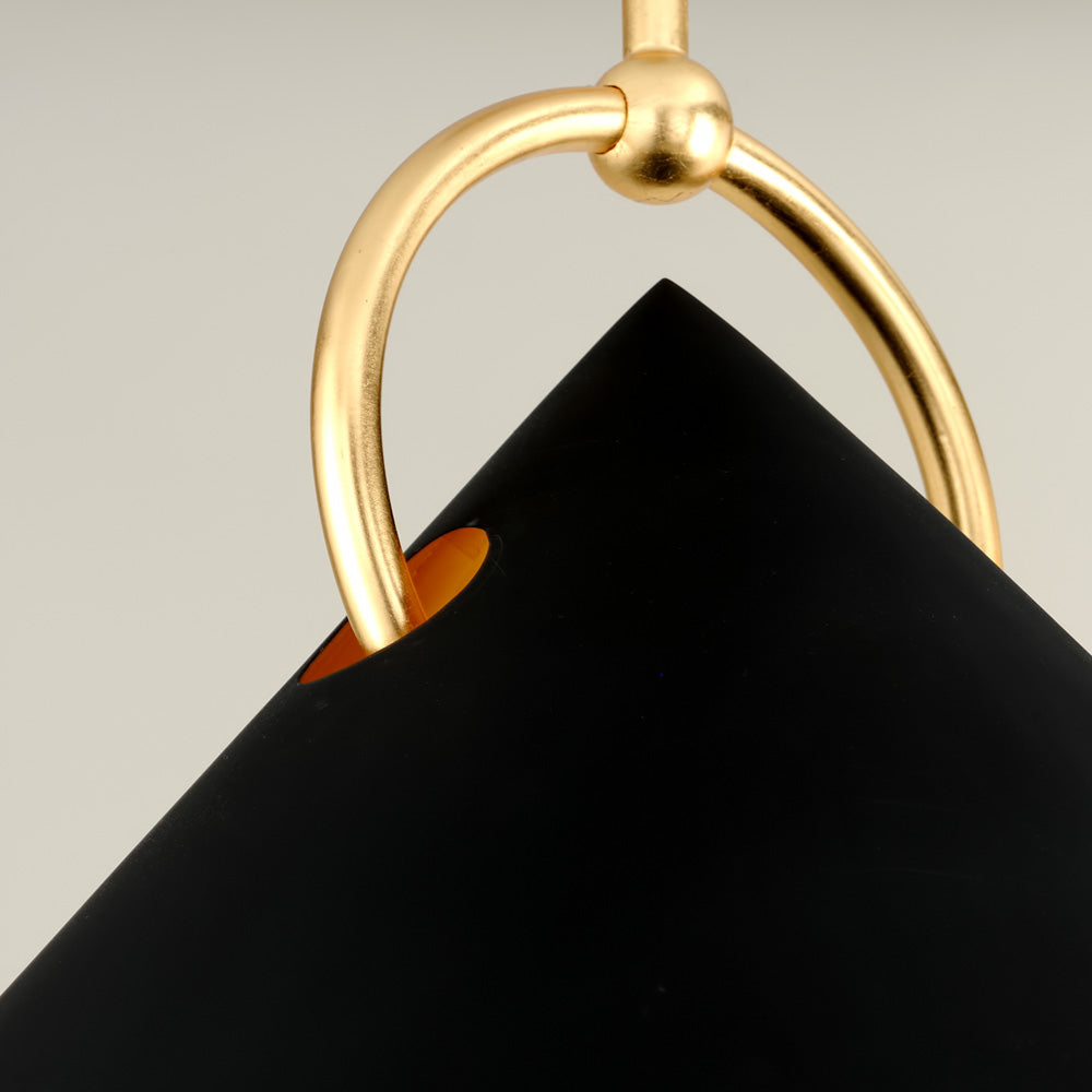 Hudson Valley Lighting Charm Pendant in Black and Gold Leaf – Large