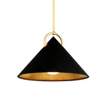 Hudson Valley Lighting Charm Pendant in Black and Gold Leaf – Small