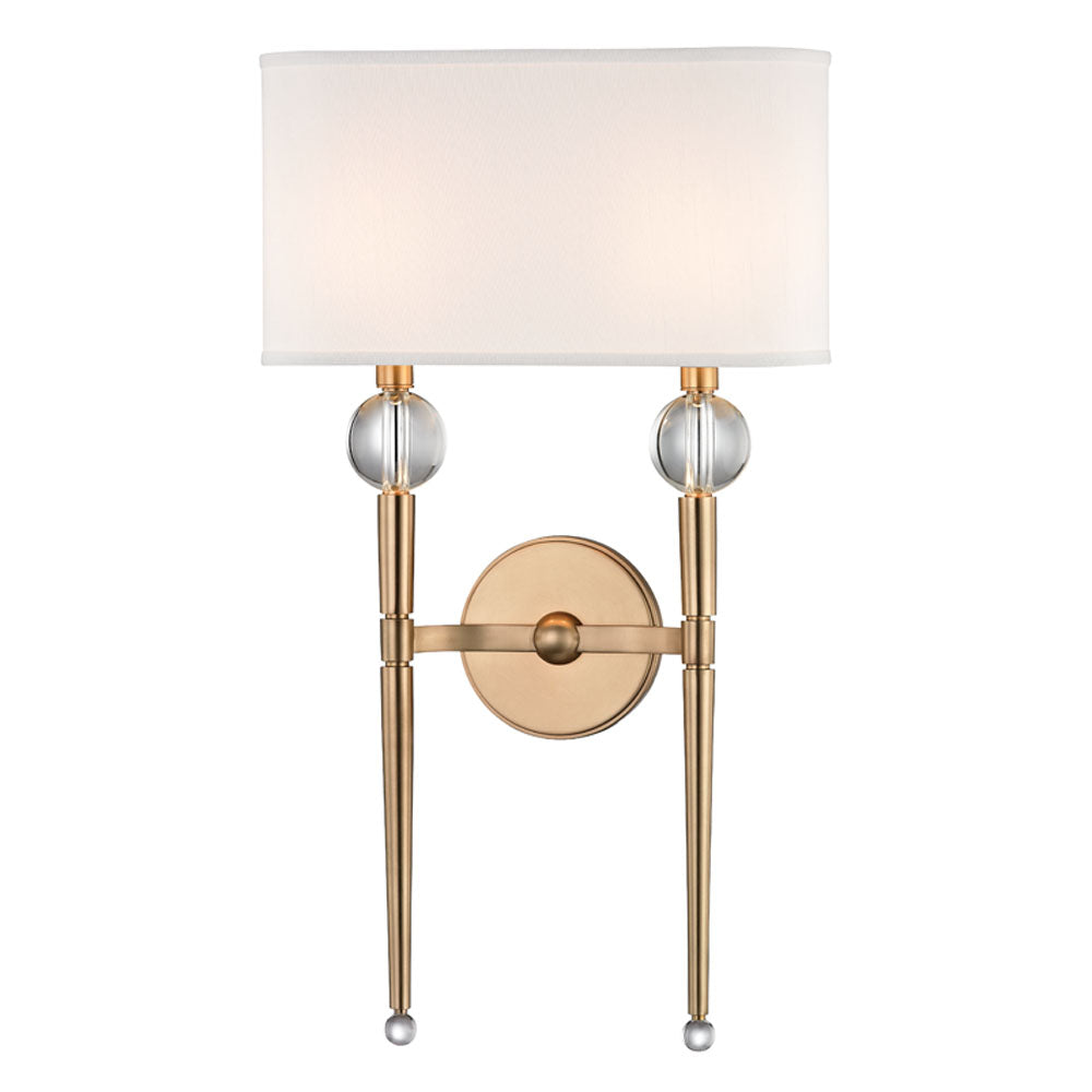 Hudson Valley Lighting Rockland Double Wall Sconce in Aged Brass