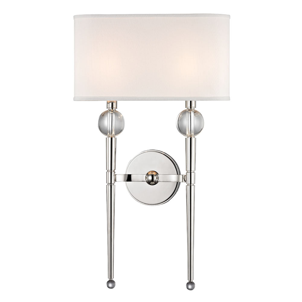 Hudson Valley Lighting Rockland Double Wall Sconce in Polished Nickel