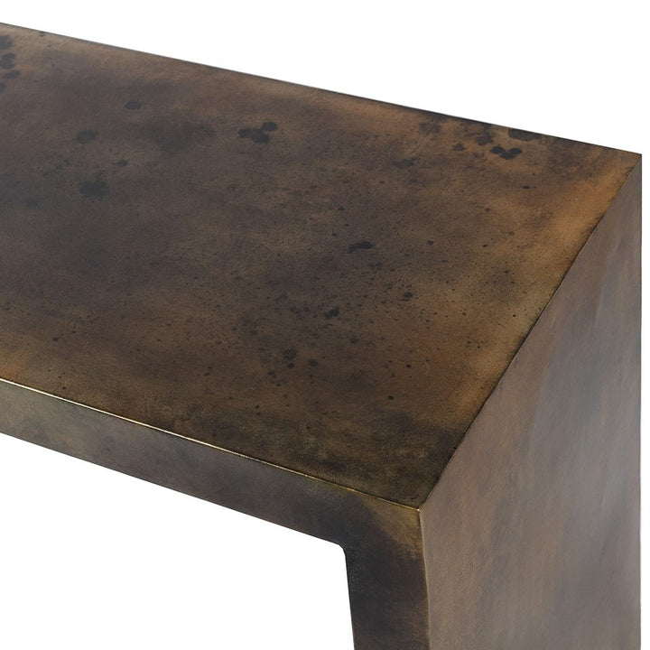 Ida Long Console Table in Distressed Iron