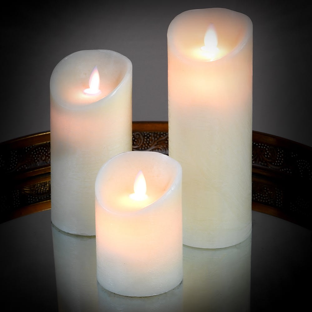 Illuminata Ivory Candle with Timer made from Real Wax