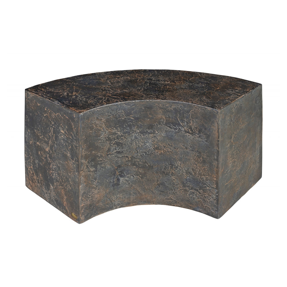 Juddley Curved Table with Concrete and Slate Effect