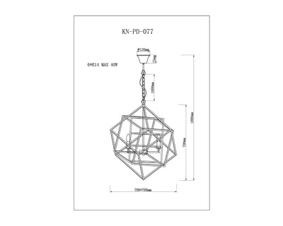 Liang & Eimil Cubic Pendant Lamp with Matt Black Metal