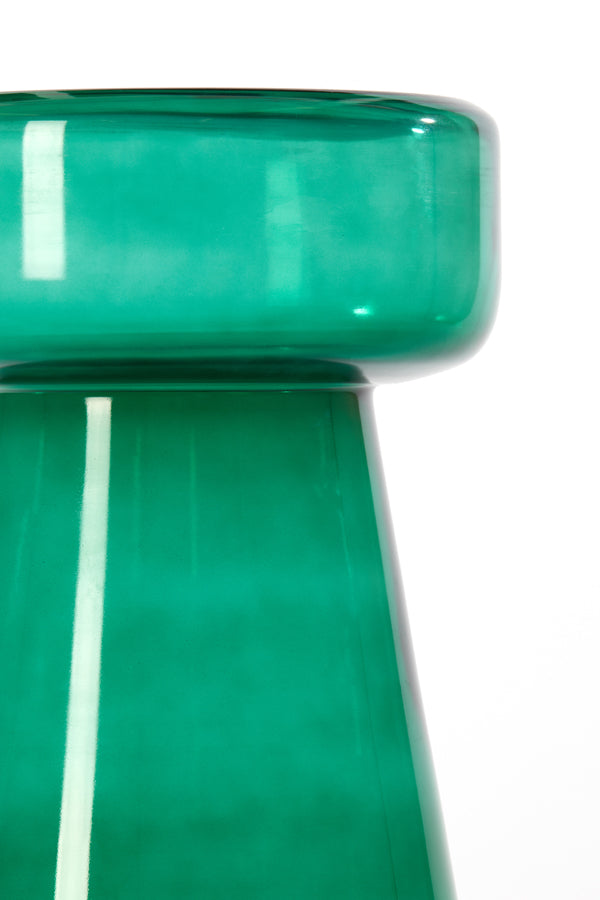 Kiyo Tall Side Table in Green Glass