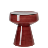 Light & Living Dakwa Side Table in Burgundy Glass