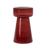 Light & Living Dakwa Tall Side Table in Burgundy Glass