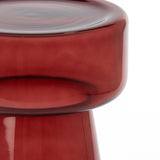 Light & Living Dakwa Tall Side Table in Burgundy Glass