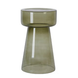 Light & Living Dakwa Tall Side Table in Grey-Green Glass