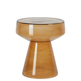 Light & Living Dakwa Side Table in Ochre-Yellow Glass