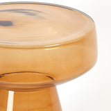 Light & Living Dakwa Side Table in Ochre-Yellow Glass
