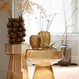 Light & Living Dakwa Side Table in Ochre-Yellow Glass
